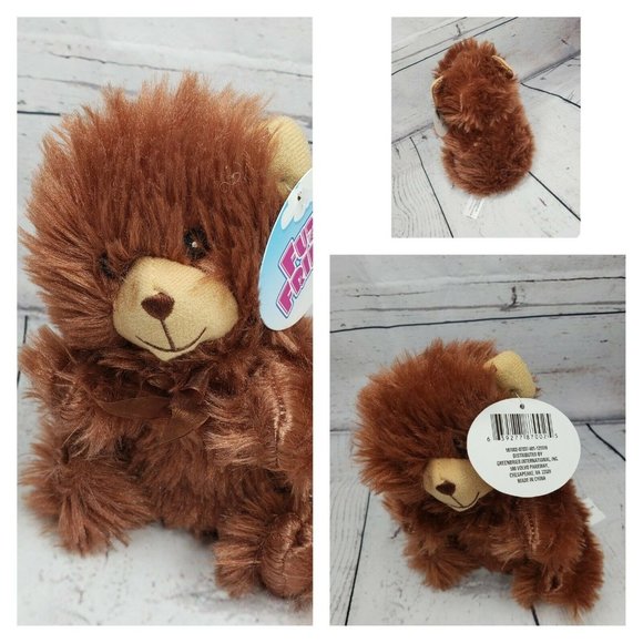Greenbrier International Brown Fuzzy Teddy Bear Plush Lovey Stuffed Animal Toy - Picture 1 of 9